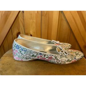 Vintage Daniel Green Sz 7.5 A Slippers Champ Lotus Floral Jacquard Tapestry Shoe